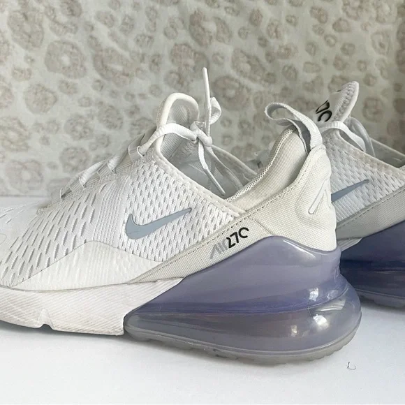 Nike White and Purple Air Max 270 Sneakers - Picture 4 of 7